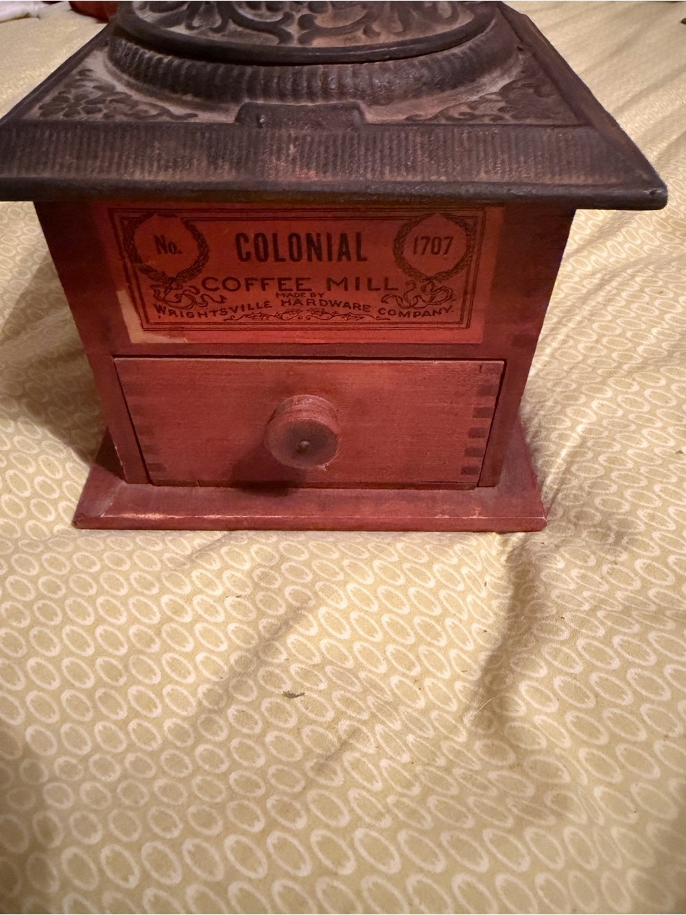 Colonial Coffee Mill Wooden Grinder - Red